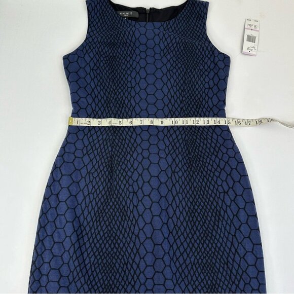 Nine West Women's NWT Blue On The Town Snakeskin Print Siren Career Dress 6/C34 - Picture 12 of 14